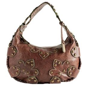 Isabella Fiore “Oasis” Leather Studded Hobo Bag